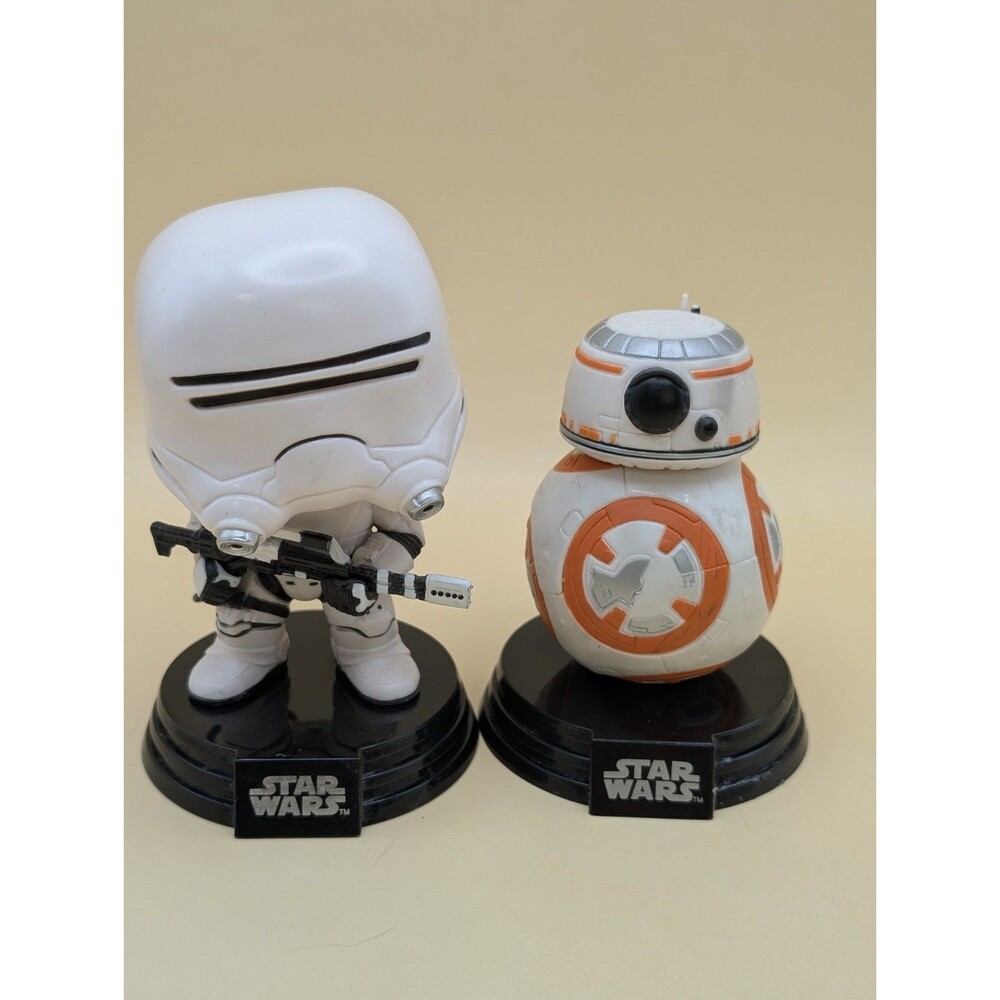 Funko Pop Star Wars BB-8 #61 & Stormtrooper #66 Figures Loose Play Worn